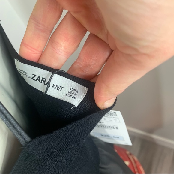 Zara Knit Faux leather cross strap dress new - Picture 14 of 16